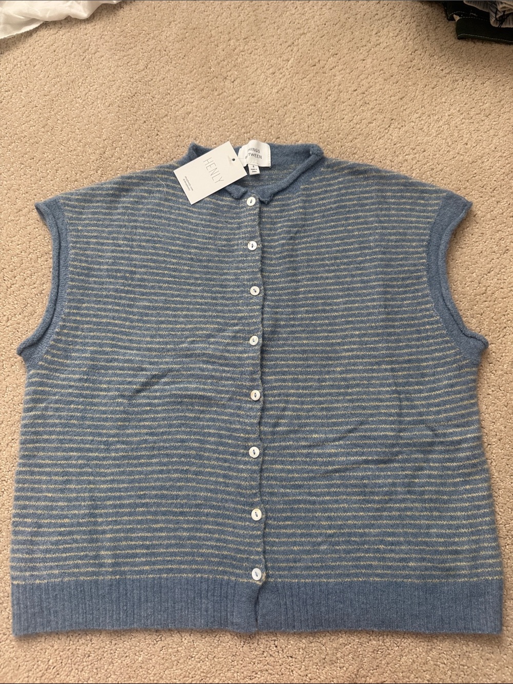 Things Between Striped sleeveless cardigan